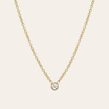 Small Bezel Diamond Necklace Zoe Lev Jewelry