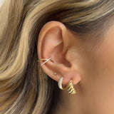 14K Gold Small Croissant Stud Earrings Studs Zoe Lev Jewelry