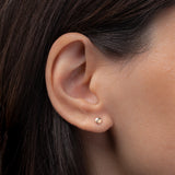 14k Yellow Gold Small Disc Stud - Single