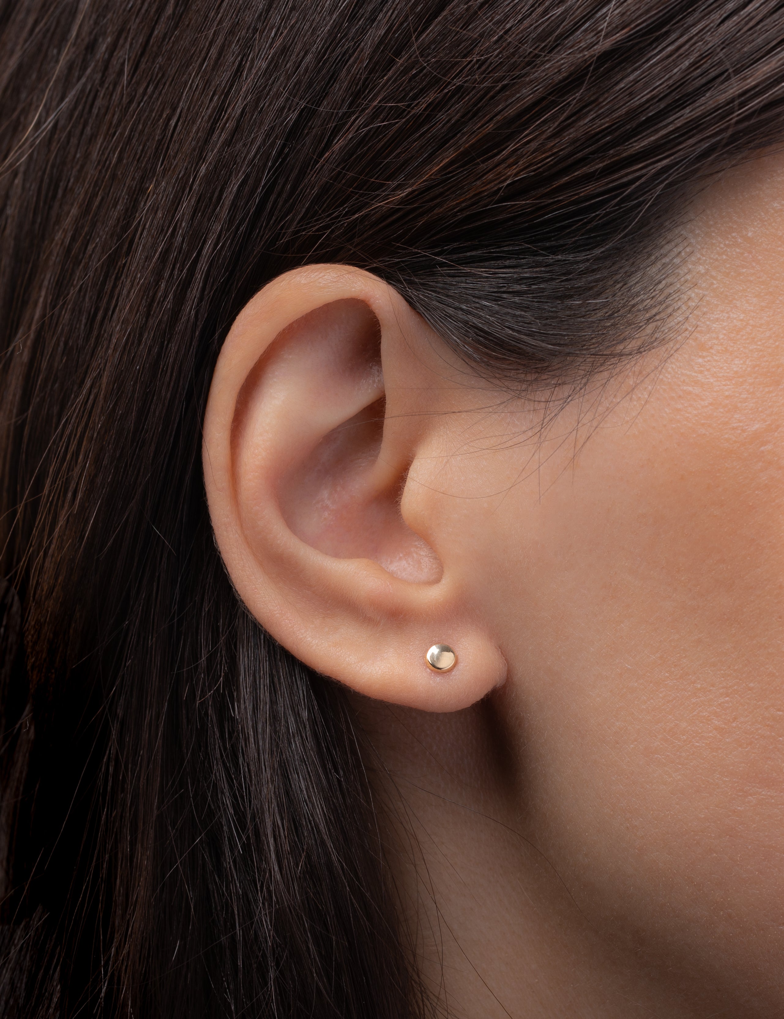 14k Yellow Gold Small Disc Stud - Single SAMPLE SALE Zoe Lev Jewelry