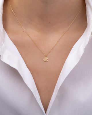 14K Gold Puzzle Piece Pendant