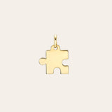 14K Gold Puzzle Piece Pendant Zoe Lev Jewelry