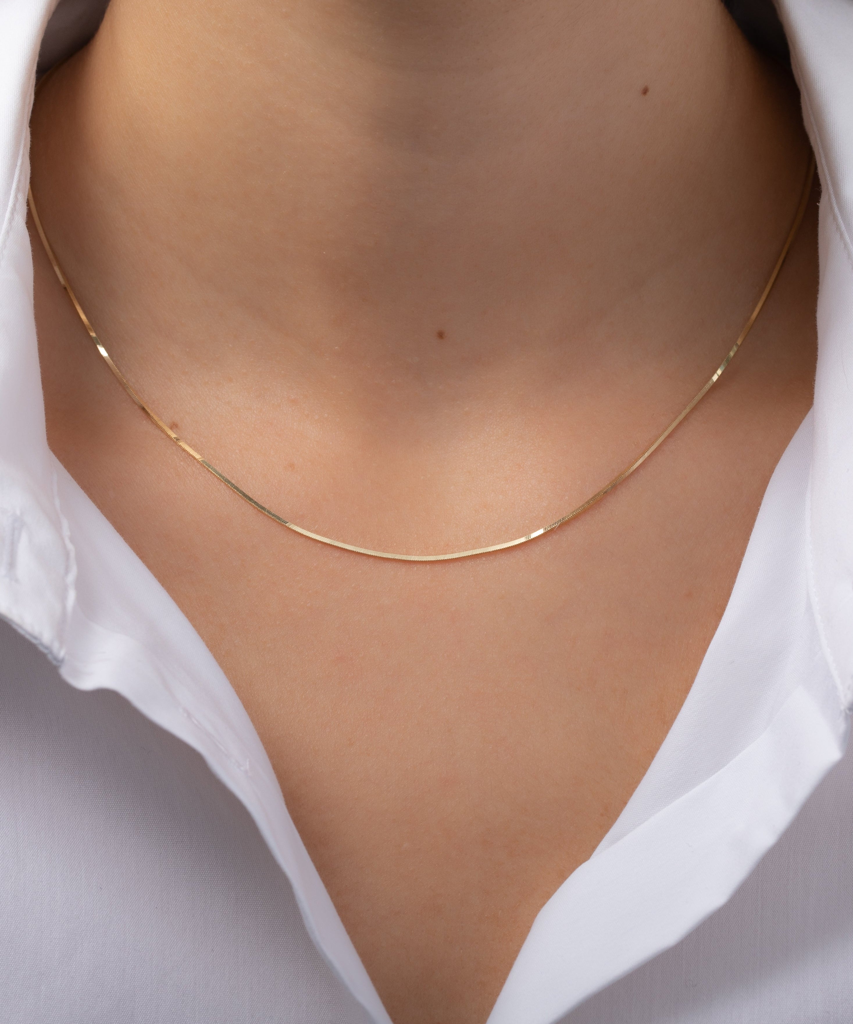 14k Yellow Gold Snake Chain Necklace - 16" SAMPLE SALE Zoe Lev Jewelry
