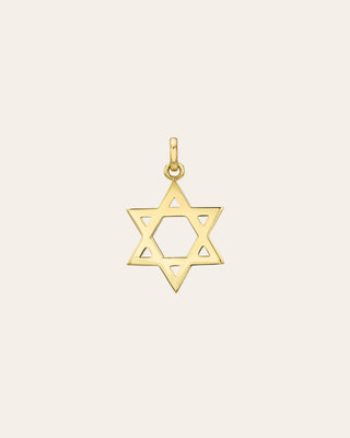 14K Gold Star of David Pendant