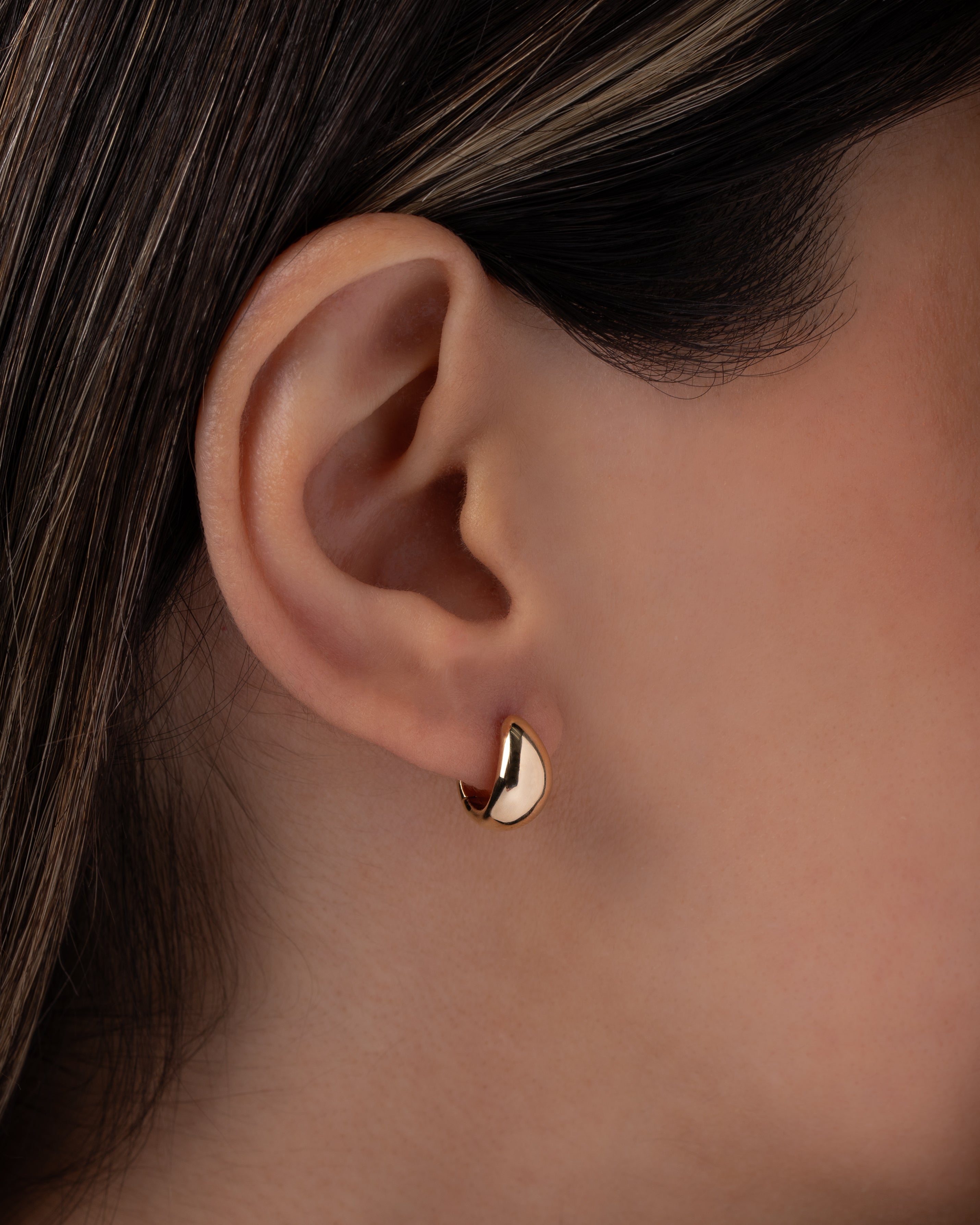 14k Gold Thick Dome Huggie Earrings Hoops & Huggies Zoe Lev Jewelry