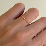14K Gold Thin Diamond Cut Stacking Ring SAMPLE SALE Zoe Lev Jewelry