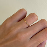 14K Gold Thin Hammered Stacking Ring SAMPLE SALE Zoe Lev Jewelry