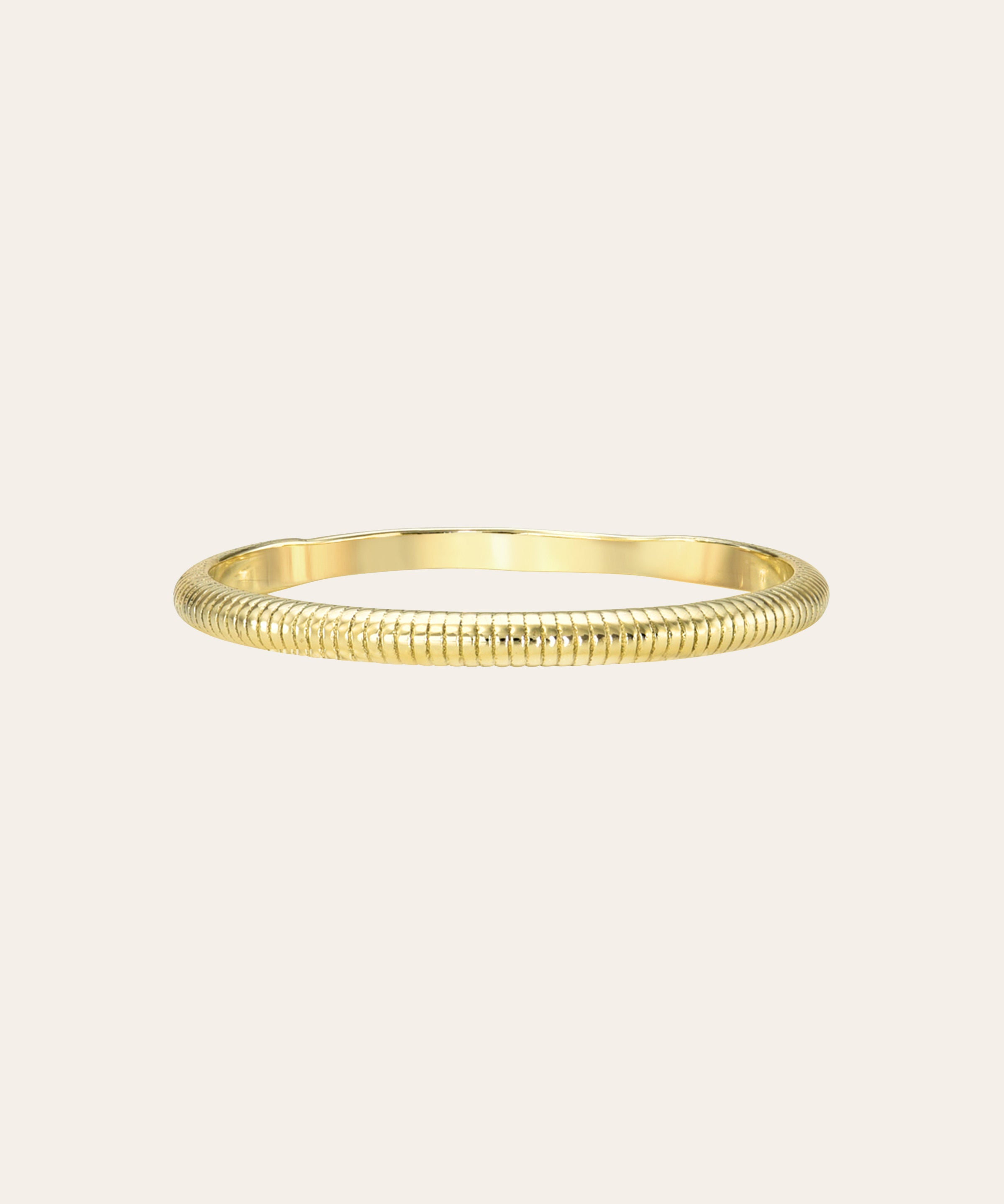14K Gold Thin Ribbed Band Zoe Lev Jewelry