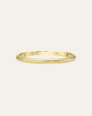 14K Gold Thin Ribbed Band