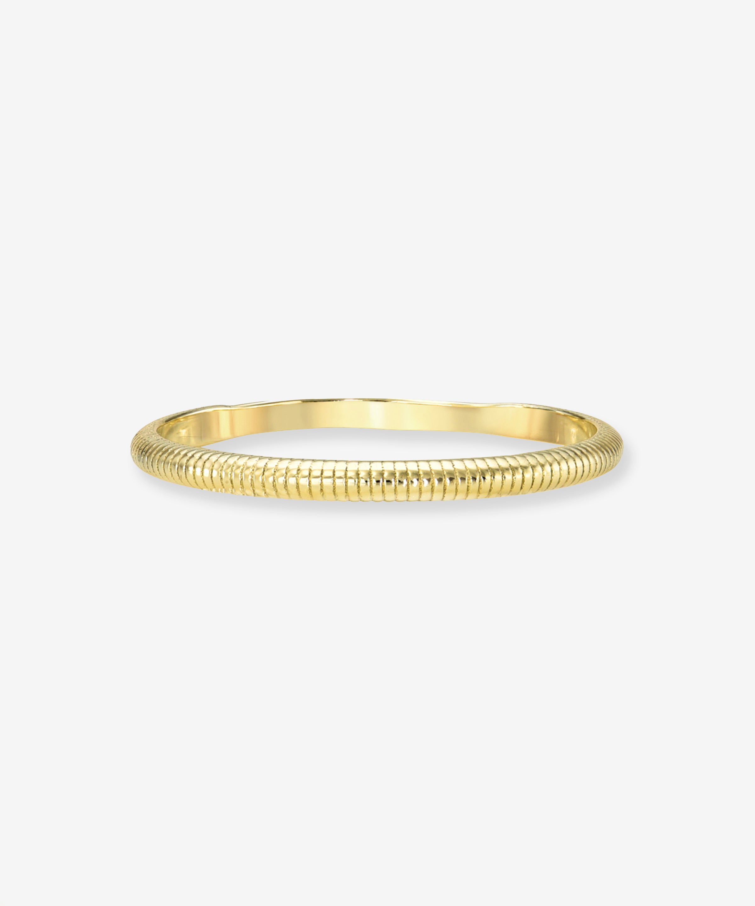 14K Gold Thin Ribbed Band Zoe Lev Jewelry