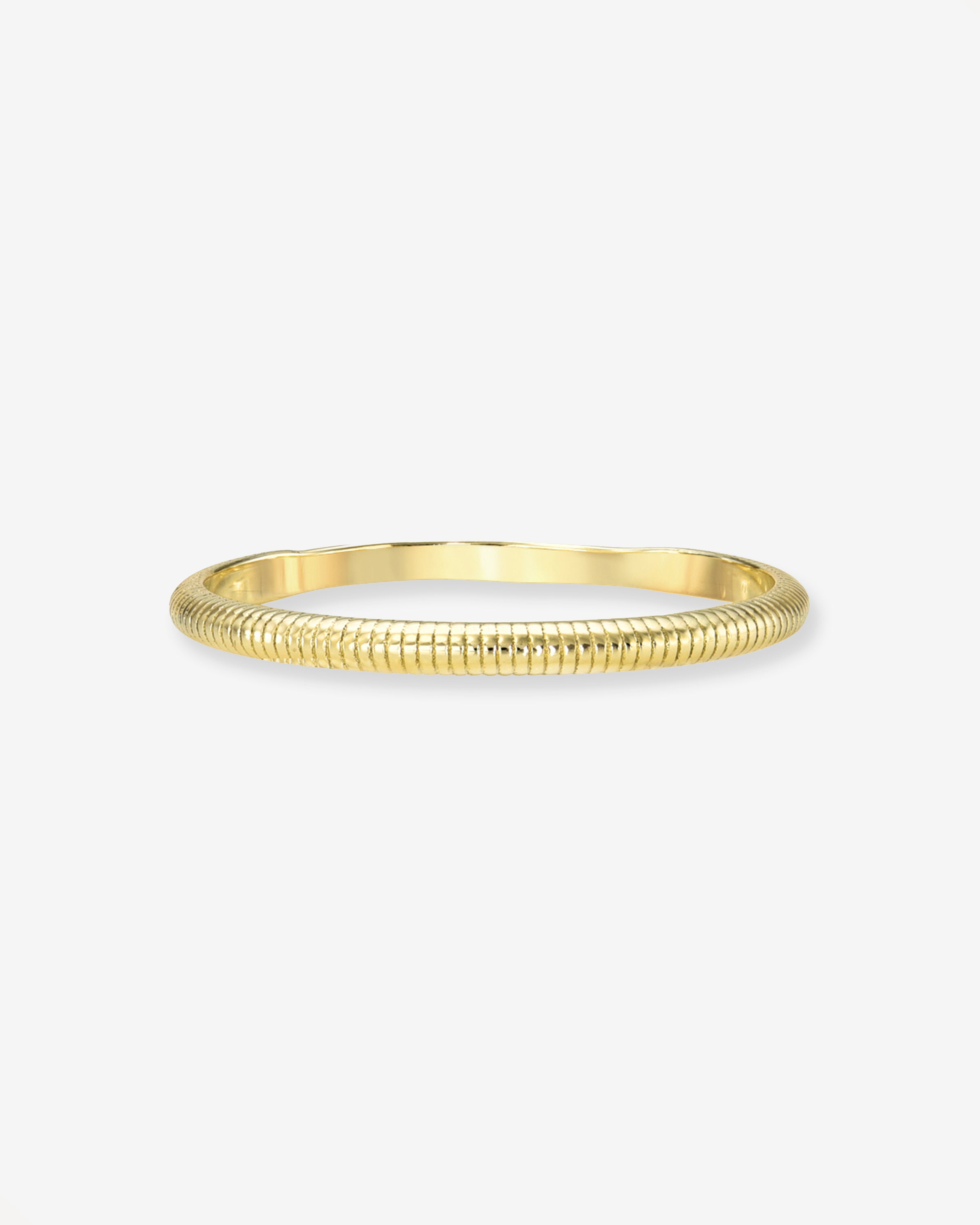 14K Gold Thin Ribbed Band Zoe Lev Jewelry