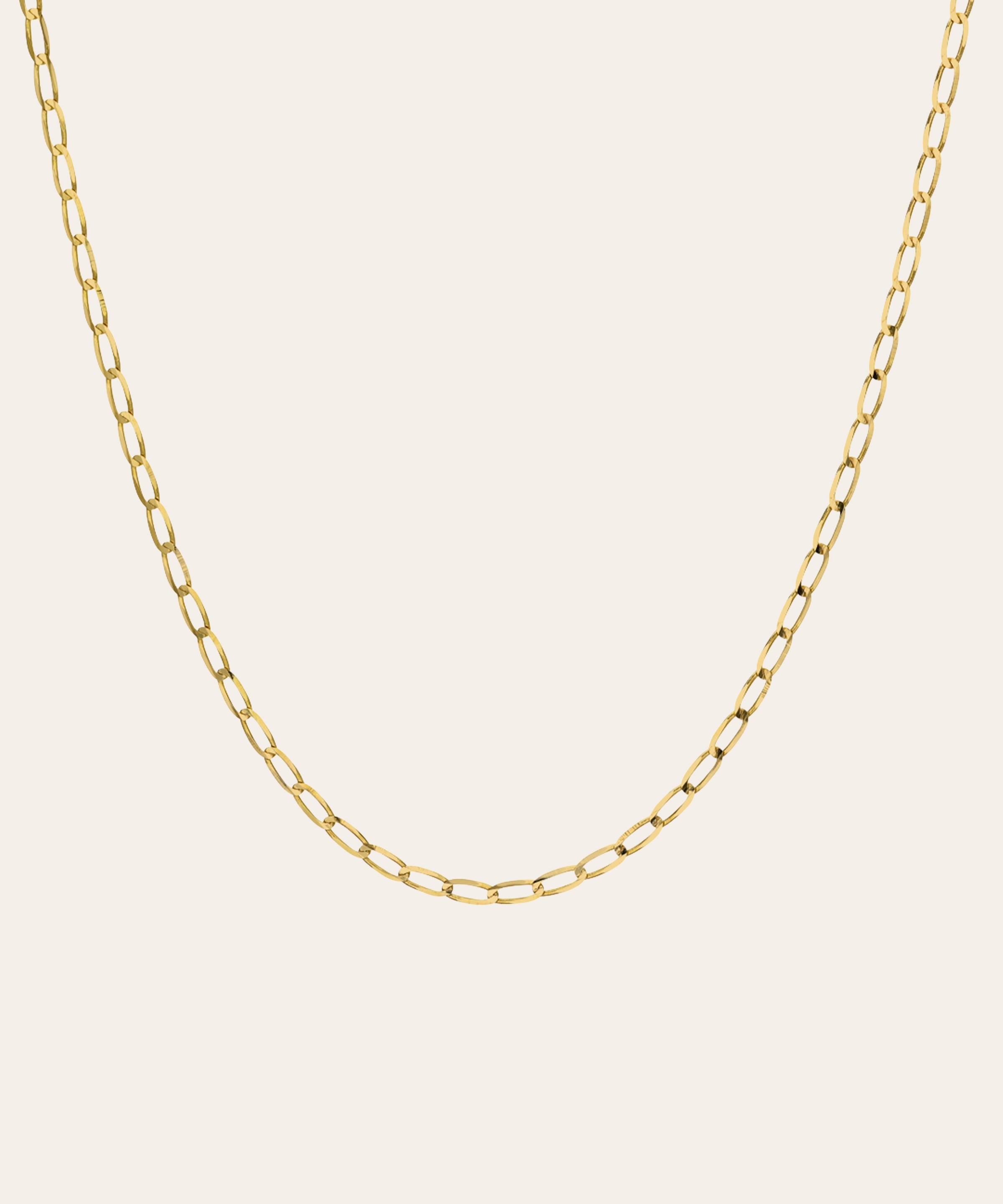 14k Gold Tiny Flat Curb Link Chain Chains Zoe Lev Jewelry