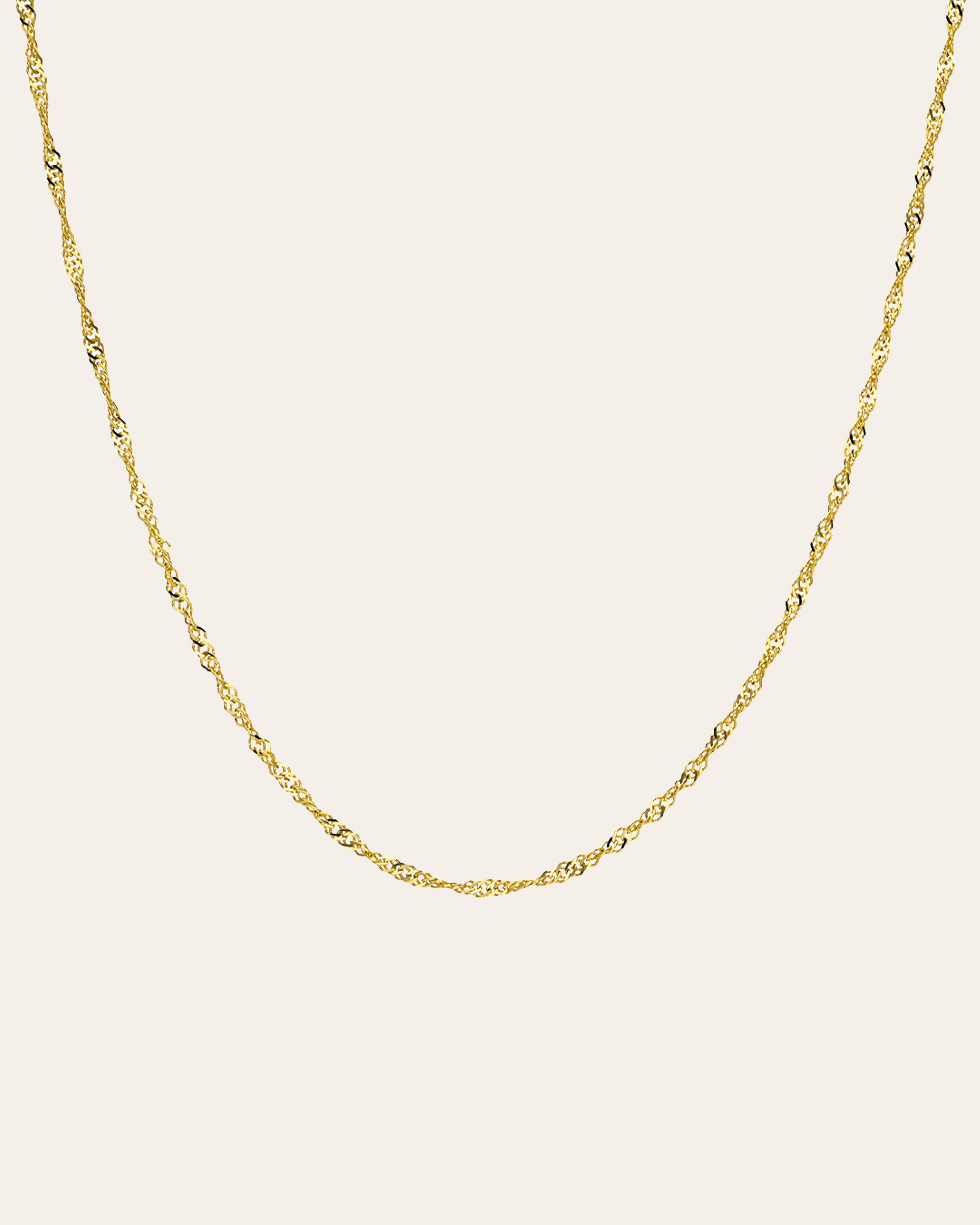 14k Gold Tiny Singapore Chain Necklace Chains Zoe Lev Jewelry