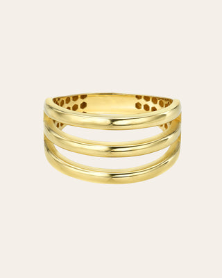 14K Gold Triple Row Ring