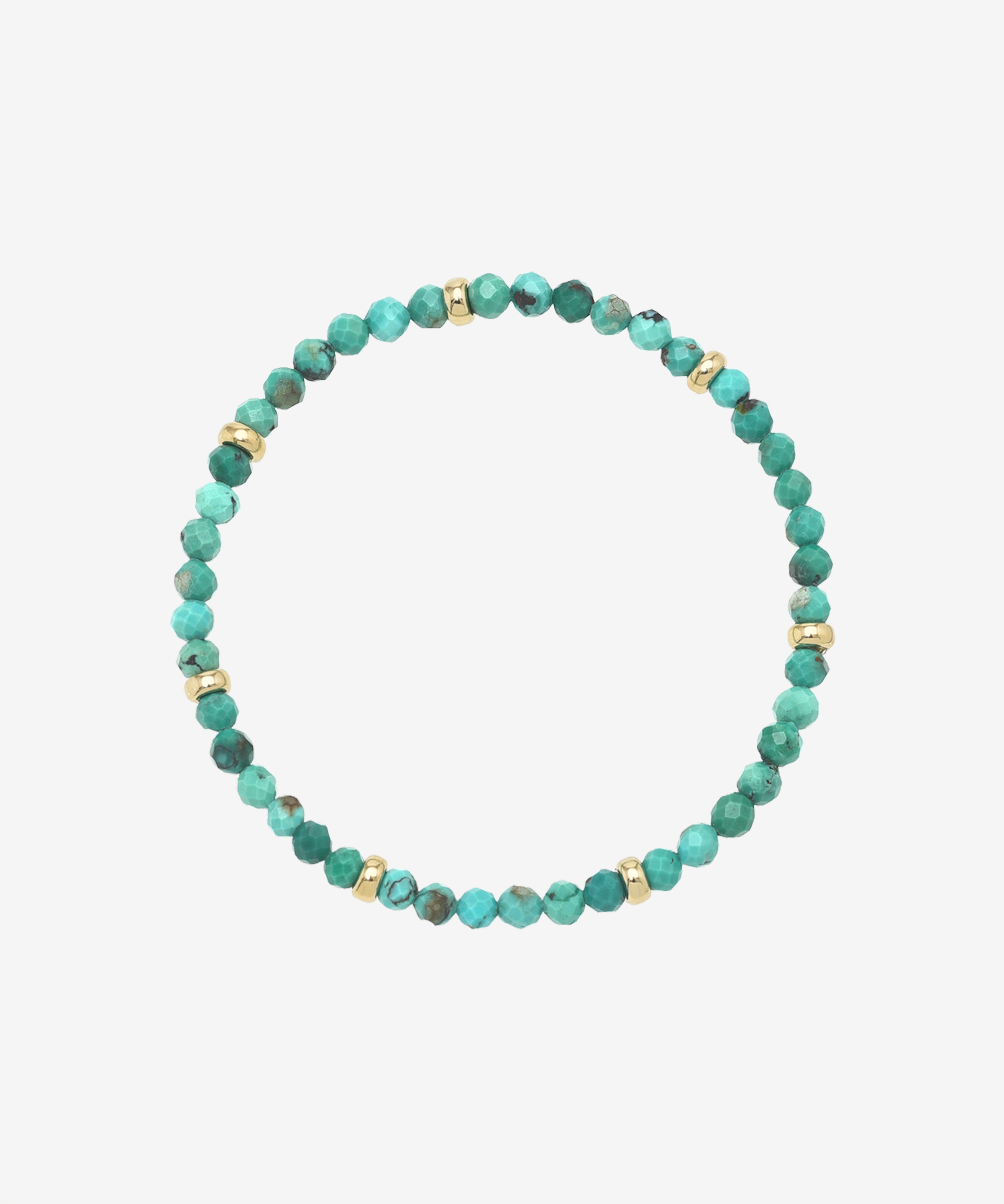 14K Gold Turquoise Segment Bead Bracelet Zoe Lev Jewelry