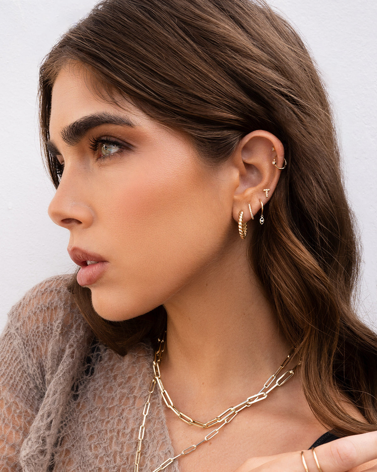 14K Gold Twist Huggie Earrings Hoops & Huggies Zoe Lev Jewelry