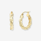 14K Gold Twisted Edge Hoops Hoops & Huggies Zoe Lev Jewelry