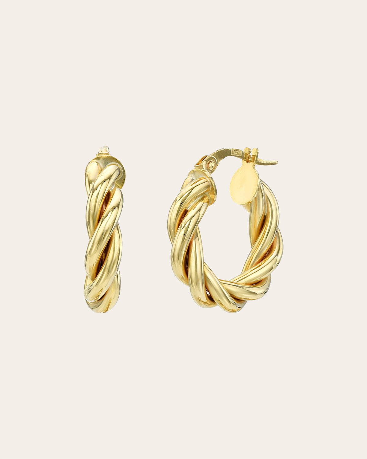 14K Gold Twisted Rope Hoops