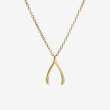 14k Gold Wishbone Necklace Zoe Lev Jewelry