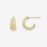 14K Gold Woven Round Stud Earrings Studs Zoe Lev Jewelry