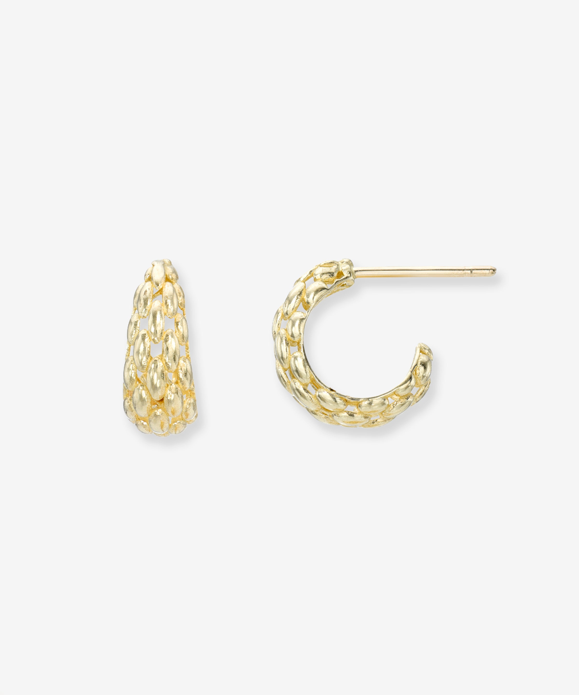 14K Gold Woven Round Stud Earrings Studs Zoe Lev Jewelry