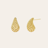 14K Gold Woven Teardrop Stud Earrings Studs Zoe Lev Jewelry
