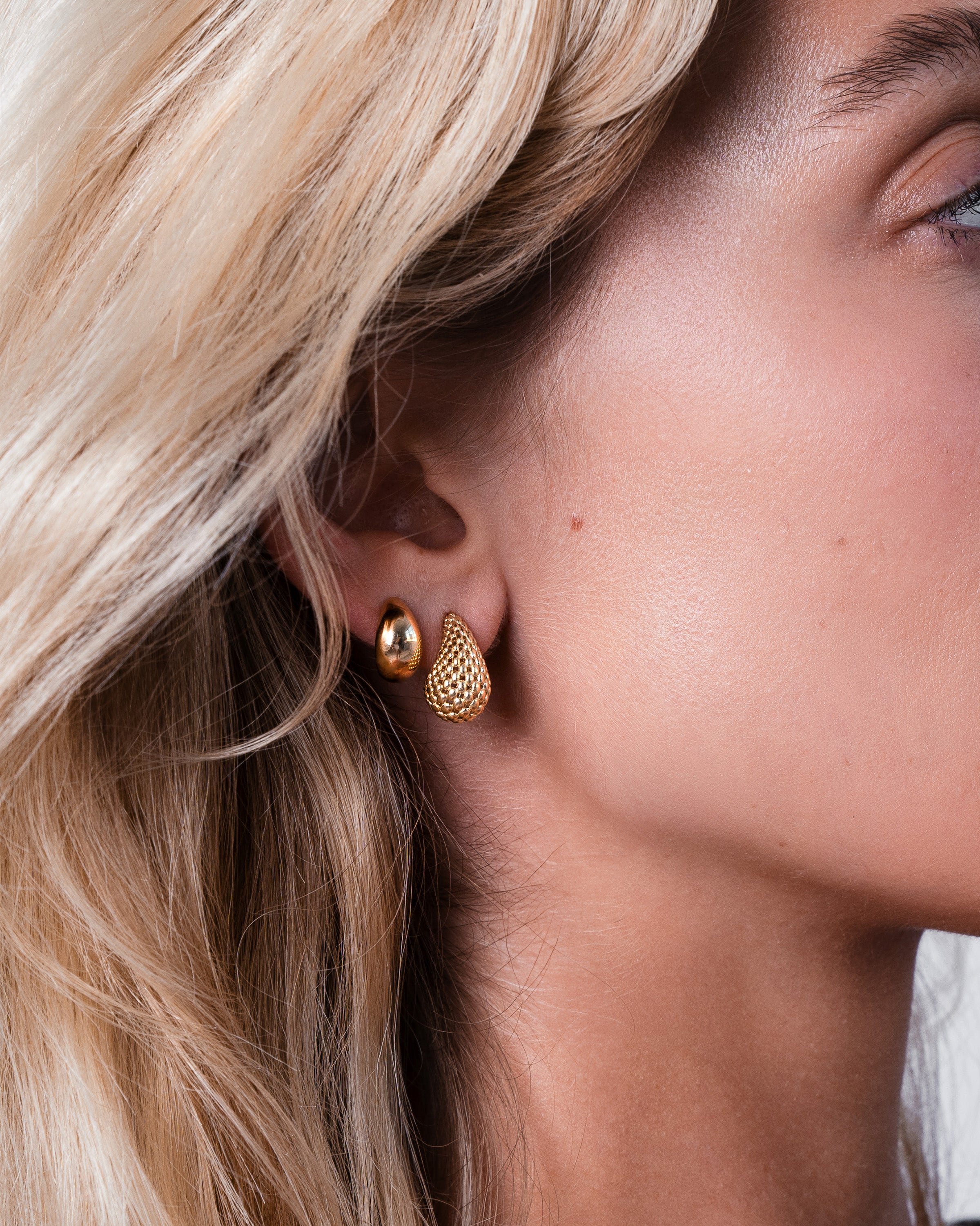 14K Gold Woven Teardrop Stud Earrings Studs Zoe Lev Jewelry