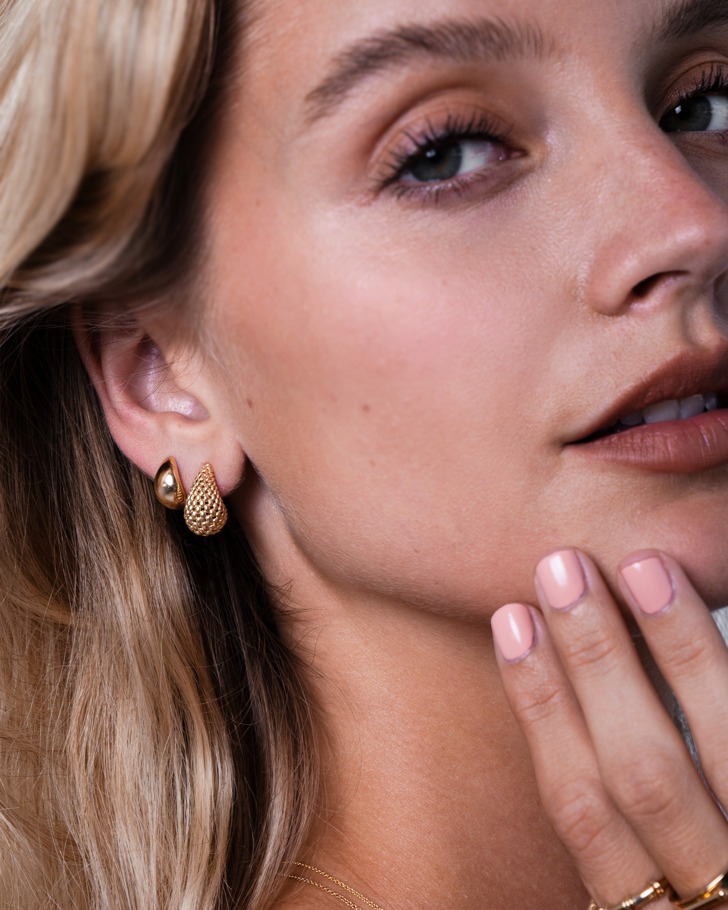 14k Gold Thick Dome Huggie Earrings Hoops & Huggies Zoe Lev Jewelry