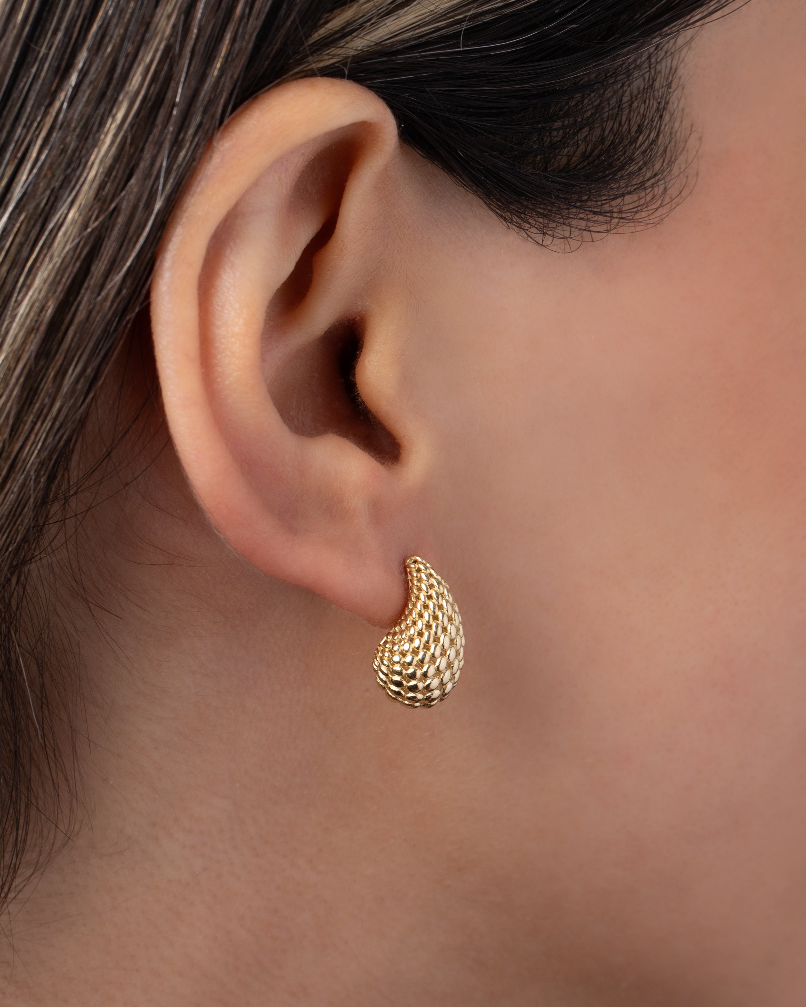 14K Gold Woven Teardrop Stud Earrings Studs Zoe Lev Jewelry