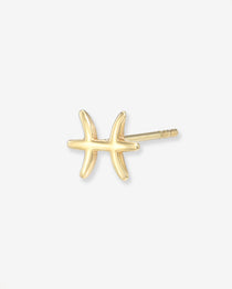 14K Gold Zodiac Stud Earring Personalized Zoe Lev Jewelry