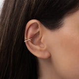 14K Gold and Diamond X Ear Cuff Ear Cuffs Zoe Lev Jewelry