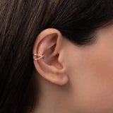 14K Gold and Diamond X Ear Cuff Ear Cuffs Zoe Lev Jewelry