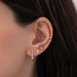 14K Gold and Diamond X Ear Cuff Ear Cuffs Zoe Lev Jewelry