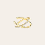 14K Gold and Diamond X Ear Cuff Ear Cuffs Zoe Lev Jewelry