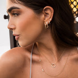 Mini Diamond Asymmetrical Script Initial Necklace Personalized Zoe Lev Jewelry