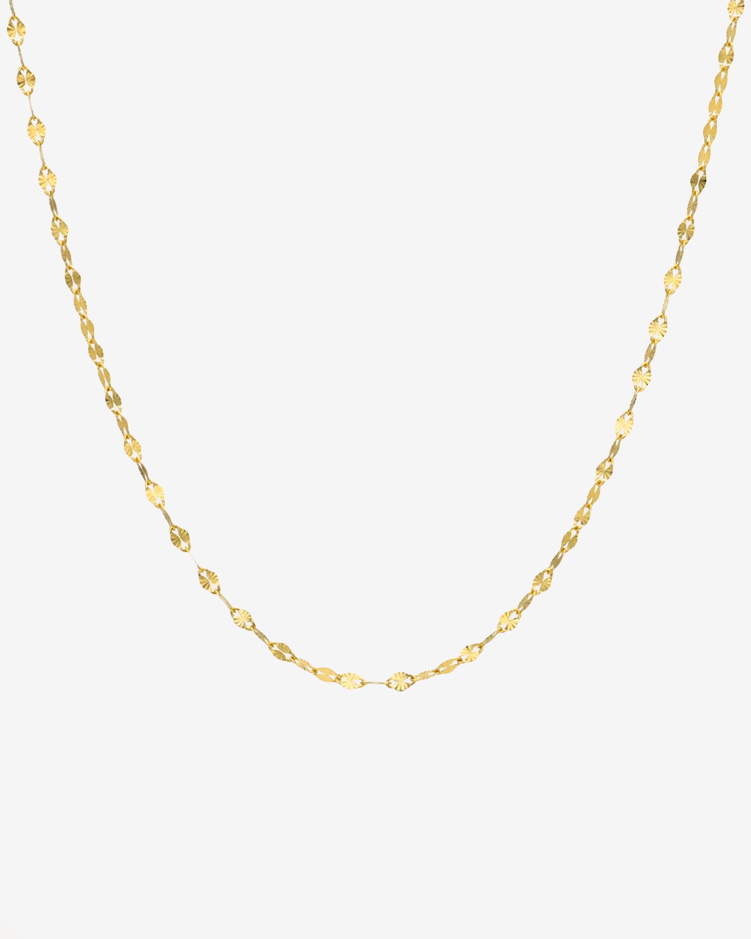 14k Gold Mini Mirror Chain Link Necklace Chains Zoe Lev Jewelry