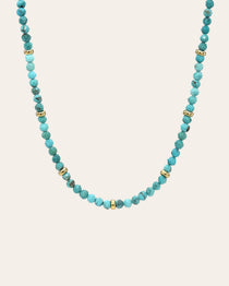 14K Gold Turquoise Segment Bead Necklace Zoe Lev Jewelry