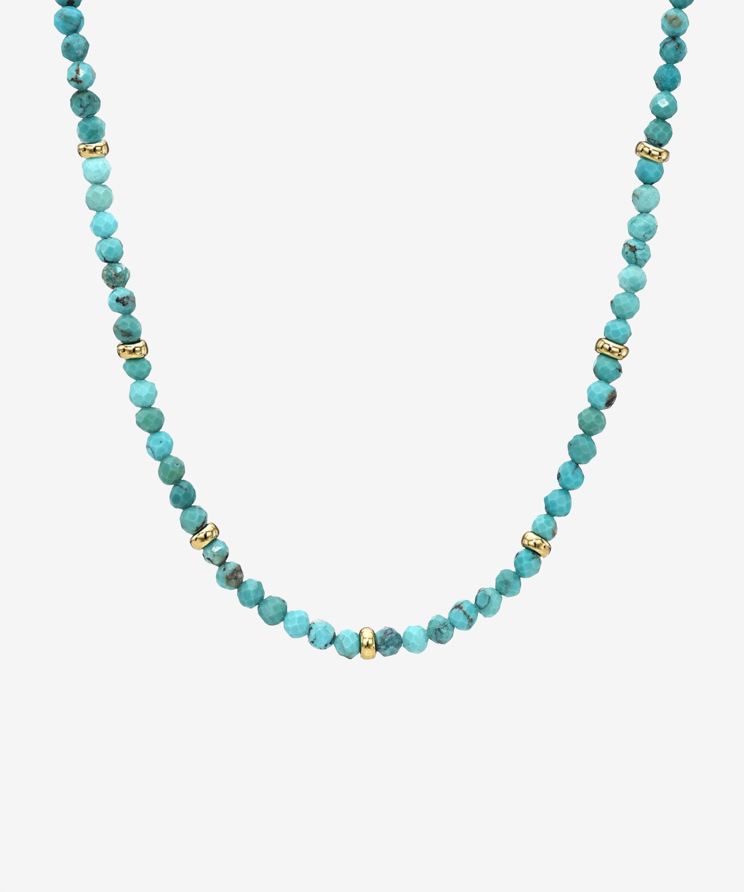 14K Gold Turquoise Segment Bead Necklace Zoe Lev Jewelry