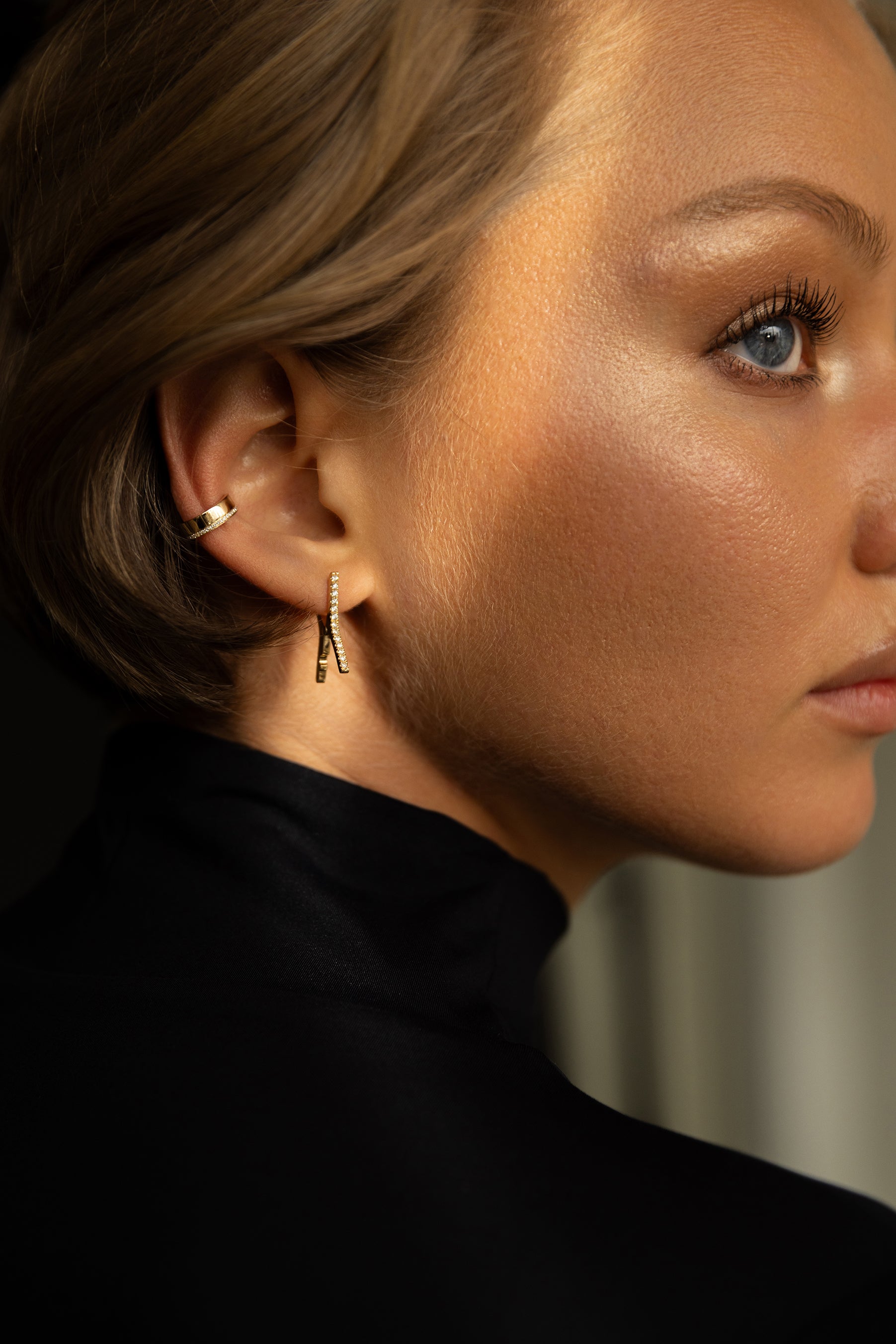 14k Diamond Clip Earrings Hoops & Huggies Zoe Lev Jewelry