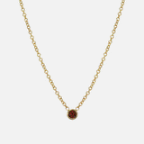 14k Gold Bezel Birthstone Necklace