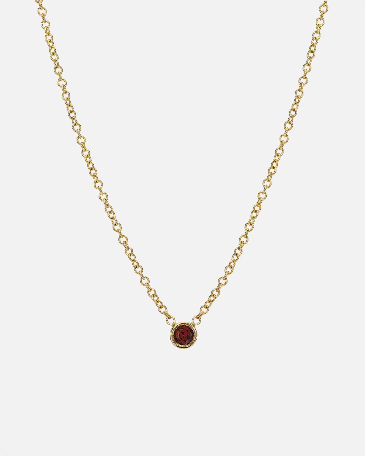 14k Gold Bezel Birthstone Necklace