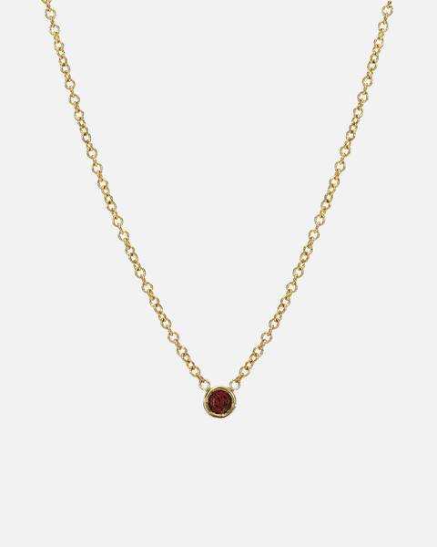 14k Gold Bezel Birthstone Necklace