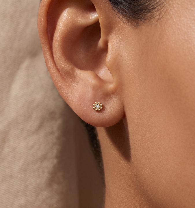 14k Gold Daisy Flower Studs Studs Zoe Lev Jewelry