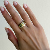 14k Gold Dome Single Pave Birthstone Row Ring Personalized Zoe Lev Jewelry