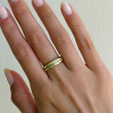 14k Gold Dome Single Pave Birthstone Row Ring Personalized Zoe Lev Jewelry