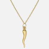 14K Gold Italian Horn Necklace