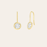 14k Gold Lab Diamond Bezel Drop Earrings Zoe Lev Jewelry
