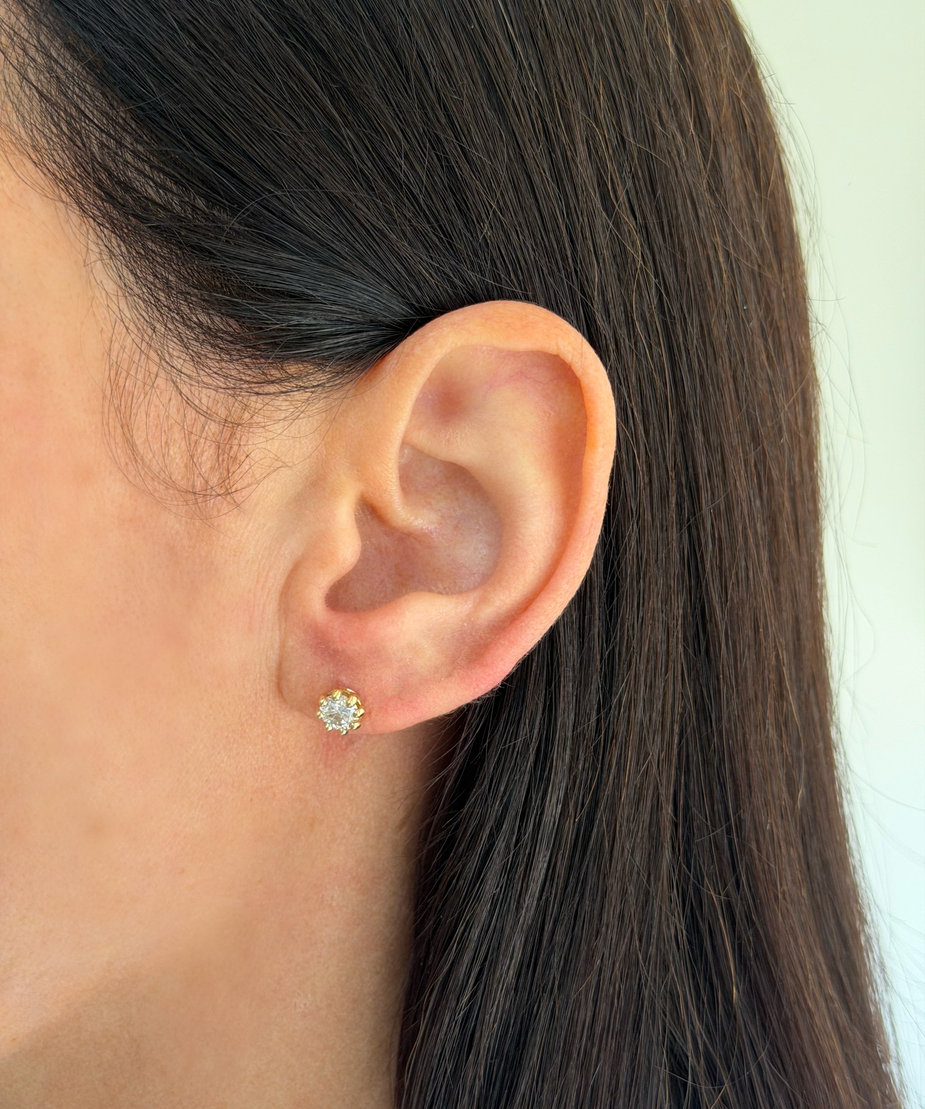 14k Gold Lab Diamond Prong Stud Earrings SAMPLE SALE Zoe Lev Jewelry