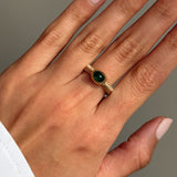 Lab Emerald Oval Fluted Ring - Size 7 SAMPLE SALE Zoe Lev Jewelry