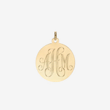 14k Gold Large Engraved Disc Pendant Personalized Zoe Lev Jewelry